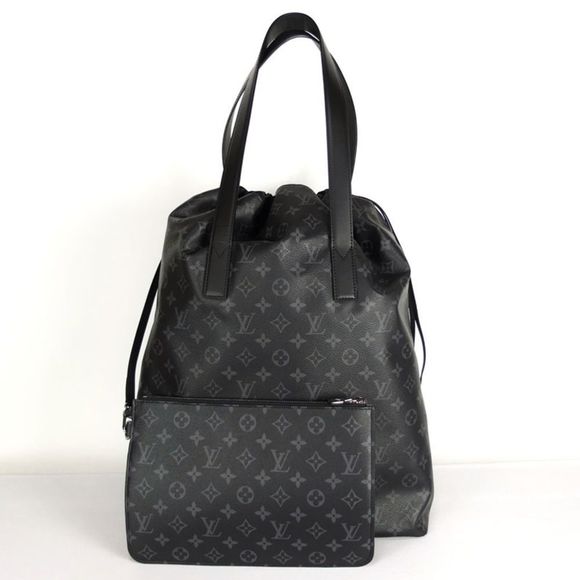 Louis Vuitton Monogram Eclipse Cabas Light Shoulder Bag Black - Picture 1 of 7